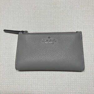 Like New Kate Spade New York Grey Leather Wallet/Card holder